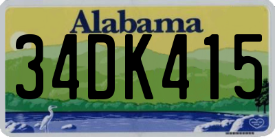 AL license plate 34DK415