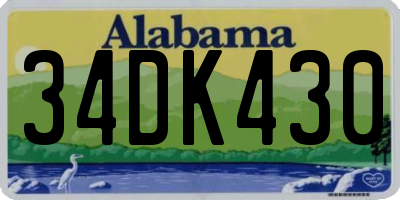 AL license plate 34DK430