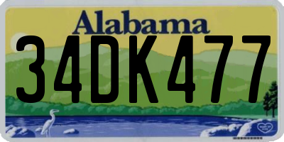 AL license plate 34DK477