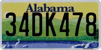 AL license plate 34DK478
