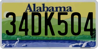 AL license plate 34DK504