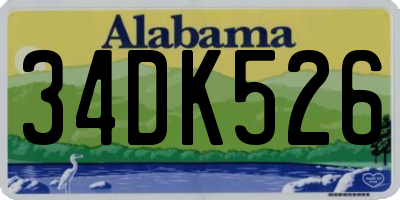 AL license plate 34DK526