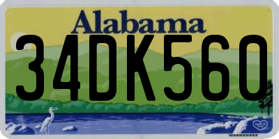 AL license plate 34DK560