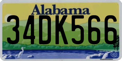 AL license plate 34DK566