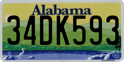 AL license plate 34DK593