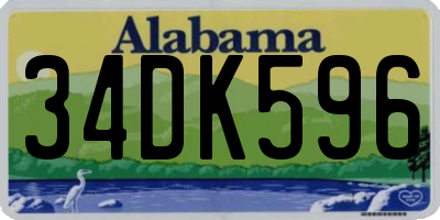 AL license plate 34DK596
