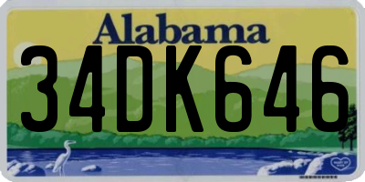 AL license plate 34DK646