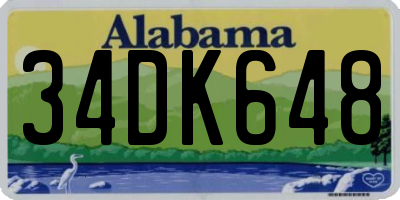 AL license plate 34DK648