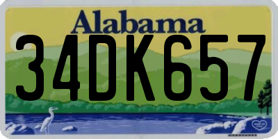 AL license plate 34DK657