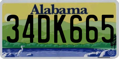 AL license plate 34DK665