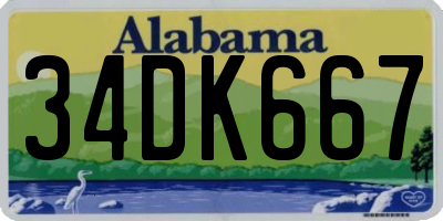 AL license plate 34DK667