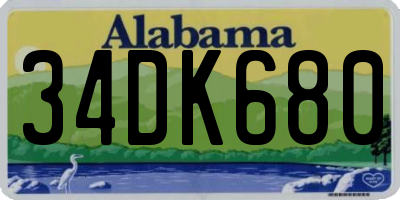 AL license plate 34DK680