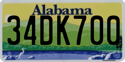 AL license plate 34DK700