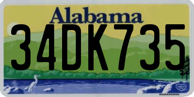 AL license plate 34DK735