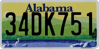 AL license plate 34DK751