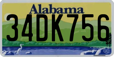 AL license plate 34DK756