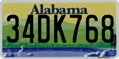 AL license plate 34DK768