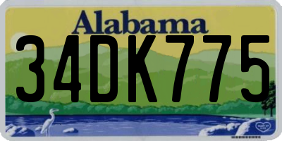 AL license plate 34DK775