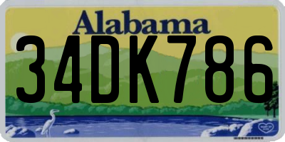 AL license plate 34DK786