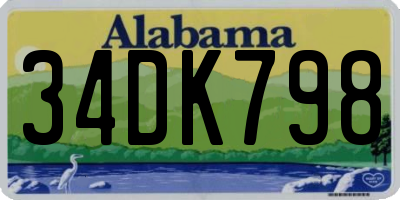 AL license plate 34DK798