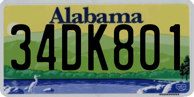 AL license plate 34DK801