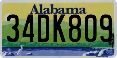 AL license plate 34DK809