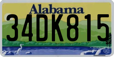 AL license plate 34DK815