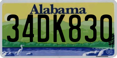 AL license plate 34DK830