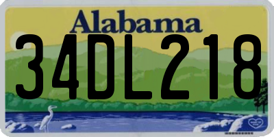 AL license plate 34DL218