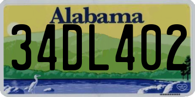 AL license plate 34DL402