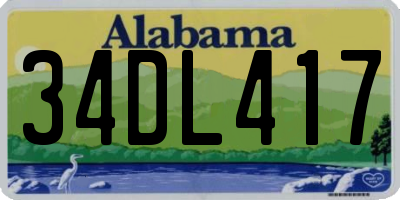 AL license plate 34DL417