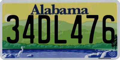 AL license plate 34DL476