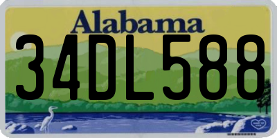 AL license plate 34DL588