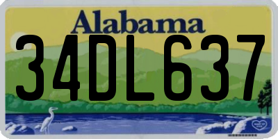 AL license plate 34DL637