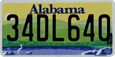 AL license plate 34DL640