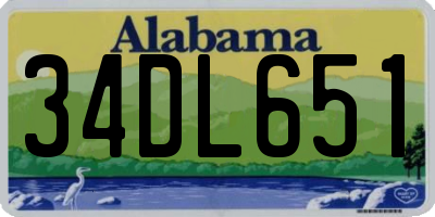AL license plate 34DL651