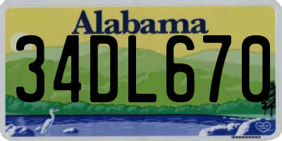 AL license plate 34DL670