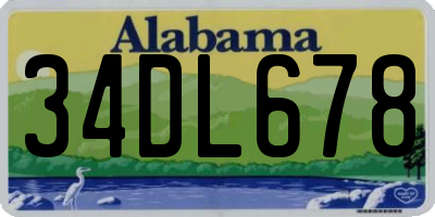 AL license plate 34DL678