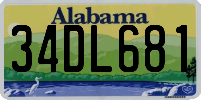 AL license plate 34DL681