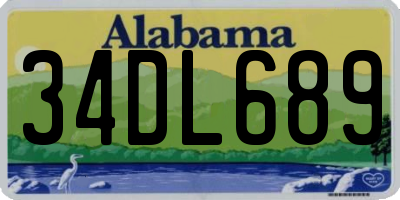 AL license plate 34DL689