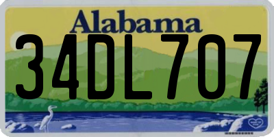 AL license plate 34DL707