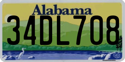 AL license plate 34DL708