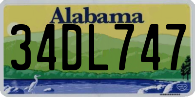 AL license plate 34DL747