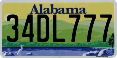 AL license plate 34DL777