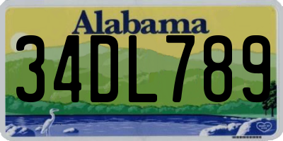 AL license plate 34DL789