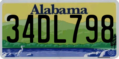 AL license plate 34DL798