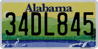 AL license plate 34DL845