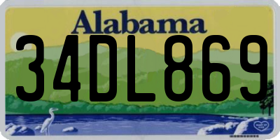 AL license plate 34DL869