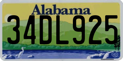 AL license plate 34DL925