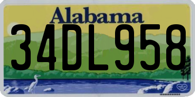 AL license plate 34DL958